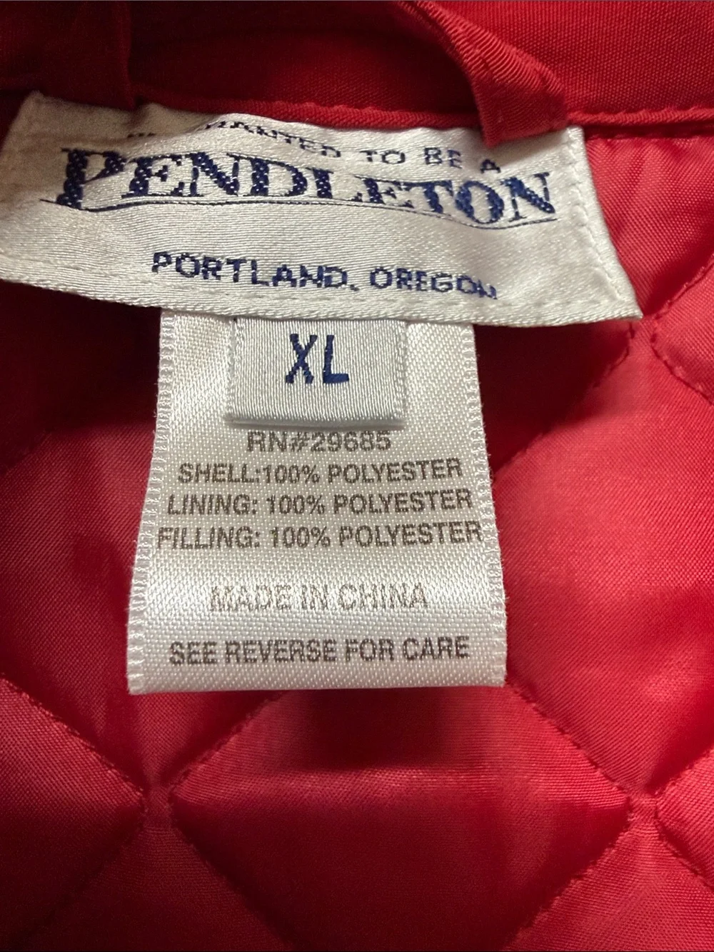 Vintage Pendleton Quilted Red Women's Jacket